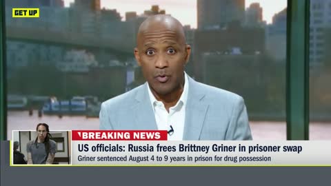 Britney Griner has been released from Russia in a prison exchange. stand up