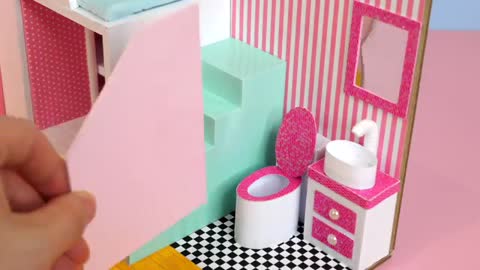 DIY Miniature Cardboard House #44 Pink vs Blue