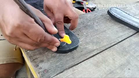 the process of making ancient rubber sandals