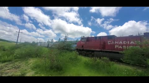 Central Maine & Quebec Railway EMDSD40-2F & CP Railway C44-9W(Dash 9-44CW) #8945. Rail fanners dream