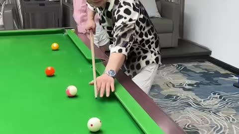 Funny Tricky Billiards player