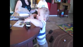 Little Boy Makes Hilarious Face When Telephone Rings
