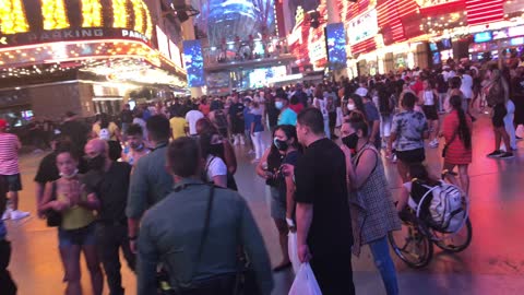 Party on Fremont Street at 1 AM