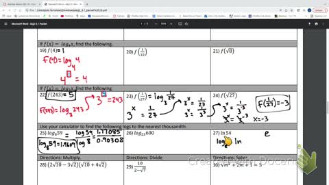 IM 3 Alg2 CC 8.1 Intro to Logs