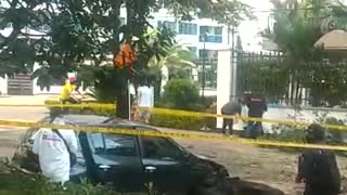 Carro se accidentó en Bucaramanga luego que el conductor recibiera un balazo en una pierna