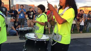 Isiserettes Drum Corps Playing at Car Rally