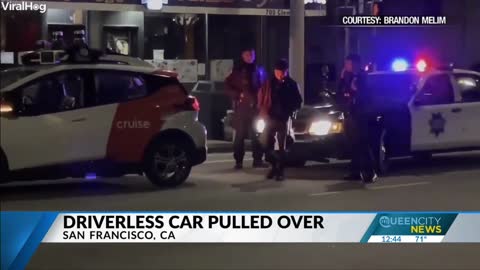 Driverless car gets pulled over, then appears to take off