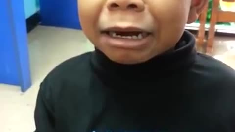Funny kid cries his ABC