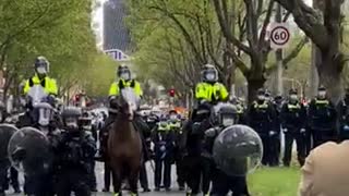 Stand Off Between Australian Riot Police And Protestors As Health Mandates Chip Away At Freedoms