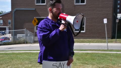 Cole Squire speaking in Brantford, 2021-09-01, part 1