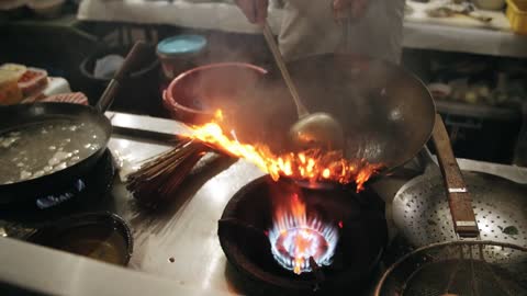 Cooking a crab dish in the kitchen