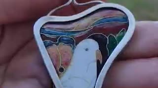 Goffin's Cockatoo enamel - NOT FOR SALE