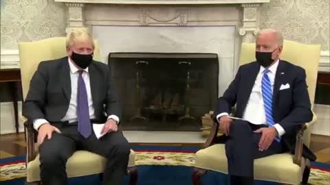Boris Johnson Asks To Take Questions From Reporters And Joe Biden Says "Good Luck"