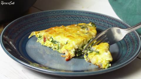 Spinch frittata with bacon and cheddar