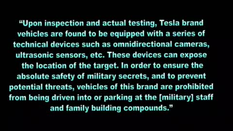 CPOD Bans Tesla on Military Bases