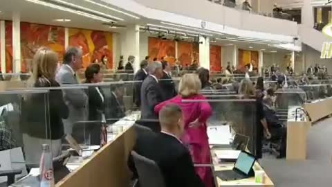 An Austrian MP fainted in parliament , because of covid vaccine