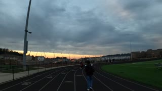 Family walk around the track part 3