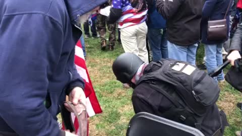 Guy Dressed Like Antifa at DC Capital after Trump Rally