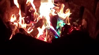 Colorful camp fire