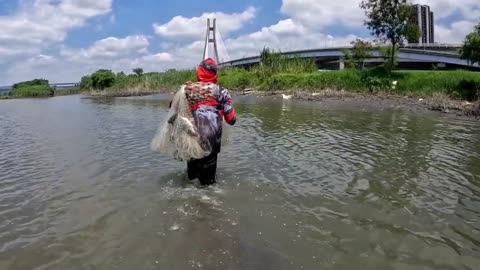 MASYA ALLOH, Jala Ikan Di Sungai Besar Setiap Tebar Pasti Dapat, Ikan Nila Babon²