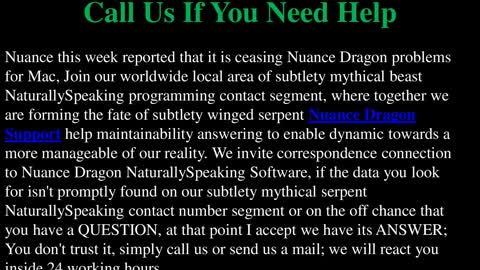 Nuance Dragon Technical Support Call us if you need help