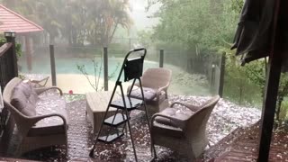 Hail Storm Pelts Patio