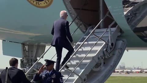 Joe Biden Nearly Falls Down The Stairs Yet Again