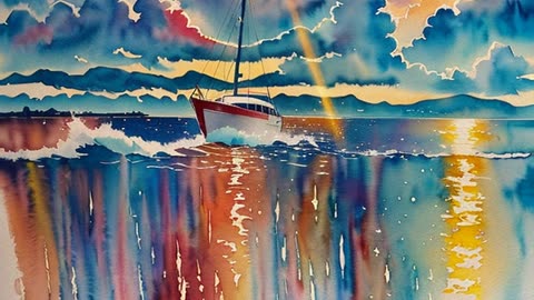 Solitude Serenade: A Watercolor Journey into Inner Peace