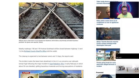 70 Car Train Derails In North Dakota! Chemical Spill