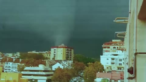 Footage of tornado in Marbella Spain! A storm caused extensive damage