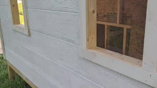 Chicken coop windows installed