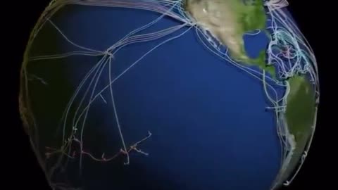Map of the internet fiber optic cables at the bottom of the world's oceans