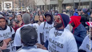 "Since You Can't Beat Him, You Indict Him!" — Group Wearing "Blacks for Trump" Shirts Chants in NYC