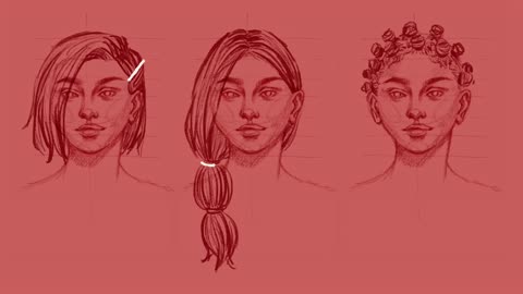 how to draw hair for beginners tutorial