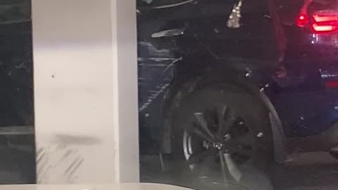 Woman Damages Car Trying to Squeeze Into Parking Space