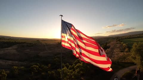 Merica Love me a huge American Flag Waving - Beautiful drone shots from home