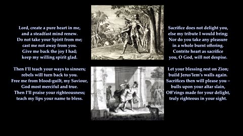 Psalm 51 v1-15 of 19 "O my God, have mercy on me" Tune: Once in Royal David's City. Sing Psalms