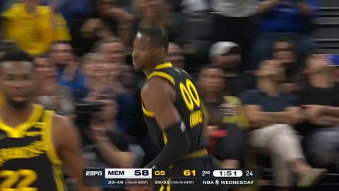 NBA - Kuminga knocks down the three... then picks off the pass and throws it down with the left