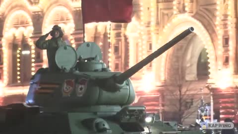 Russian troops rehearse for Victory Day military parade in Red Square at night | AFP