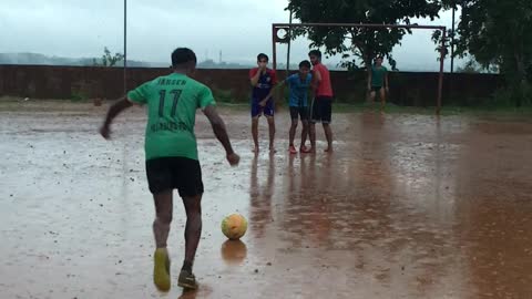 Football Free Kick Goes Flying in Wrong Direction