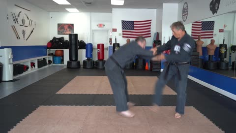 An example of the American Kenpo technique Snaking Talon