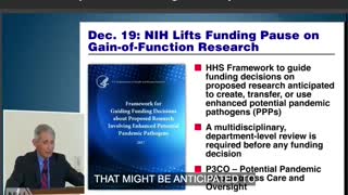 Fauci announcing the NIH lifted its funding pause on gain-of-function research