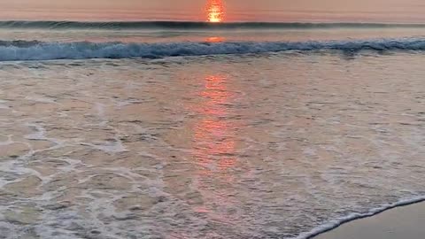 Sun set down on beach