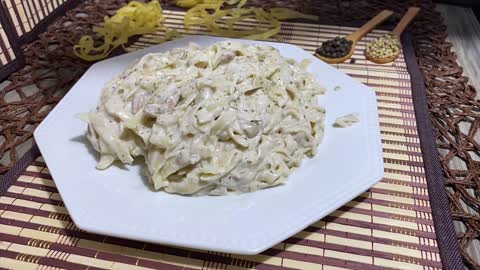 Cream Cheese Alfredo Pasta by nayaab recipes _Chicken alfredo pasta