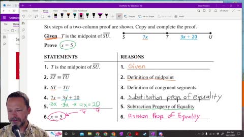 DI Geometry - Definition of Two-Column Proof with Example