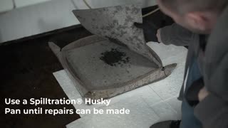 Use HalenHardy Spilltration® Husky Pan to prevent oily runoff from persistent leaks and drips