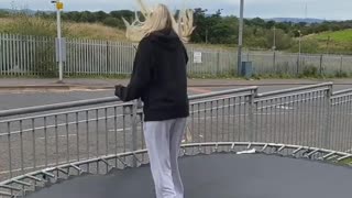 Trampoline Backflip Attempt Goes Poorly