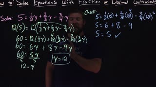 How to Solve Equations with Fraction or Decimal Coefficients | Minute Math