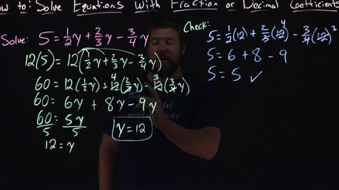 How to Solve Equations with Fraction or Decimal Coefficients | Minute Math