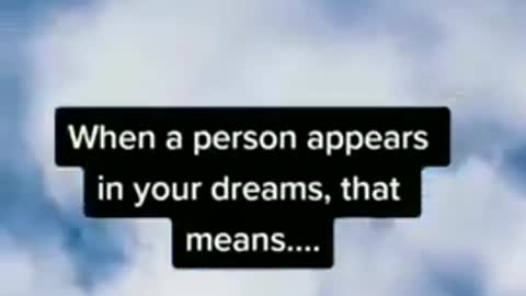 Psychology fact about dream | when someone comes into your dream